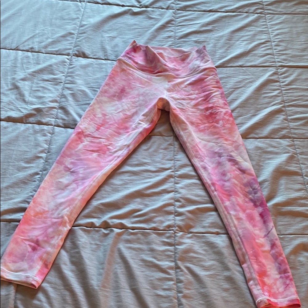 Aqua athletic tie dye leggings
